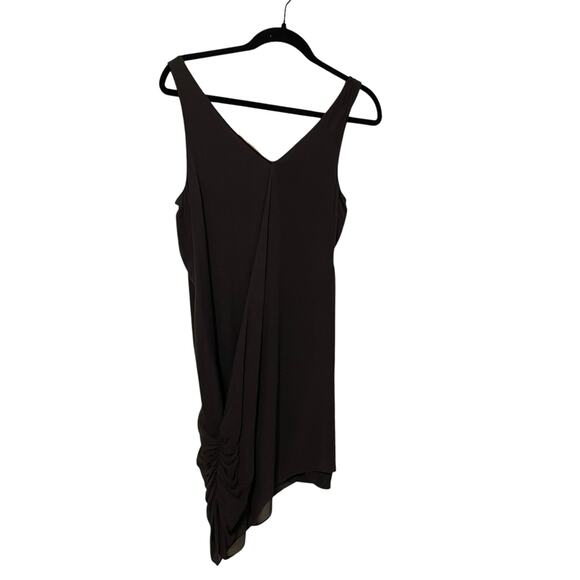 Alice + Olivia 100% Silk Brown Black Mini Dress Style C908954216 Size Large - Picture 4 of 6